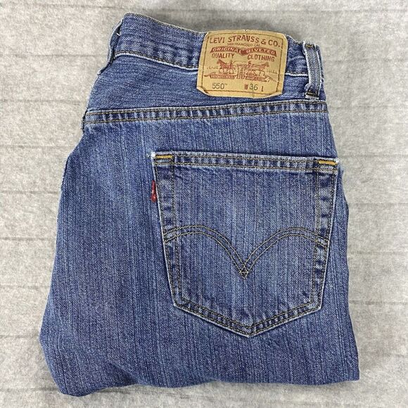 Levi's 550 Men's Denim Shorts 2007 Blue 10"‎ Inseam Size 36 Baggy Y2K - Picture 1 of 6
